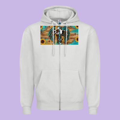 Zipper Hoodie Blessed cros sunflowers