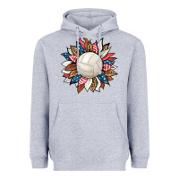Heather Grey volleyball sunflower Heavyweight Hoodie - HRA Design Shop