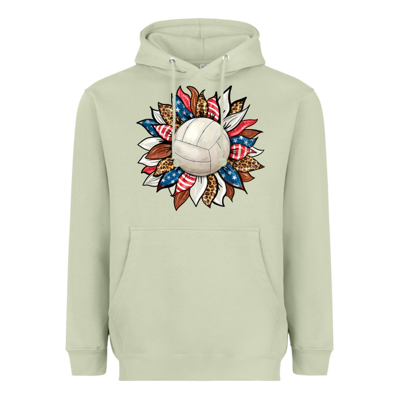 Volleyball Sunflower Heavyweight Hoodie by HRA Design Shop | Teevron