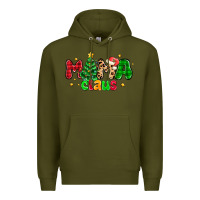 Army Green mama claus Premium Hoodie - NancyCooperArtShop