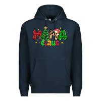 Navy mama claus Premium Hoodie - NancyCooperArtShop