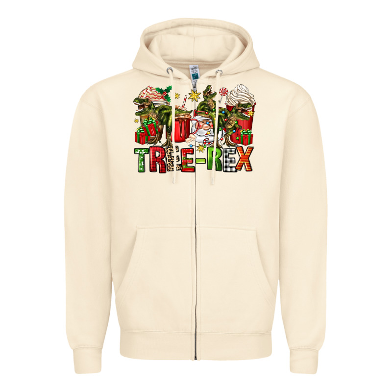 Tree Rex Coffee Cups Zipper Hoodie by Zillion Design Studio | Teevron