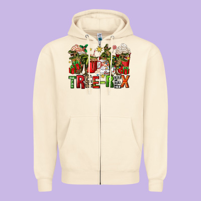 Zipper Hoodie tree rex coffee cups