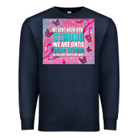Navy pink ribbon cancer Premium Sweatshirt - AdoDesignShop