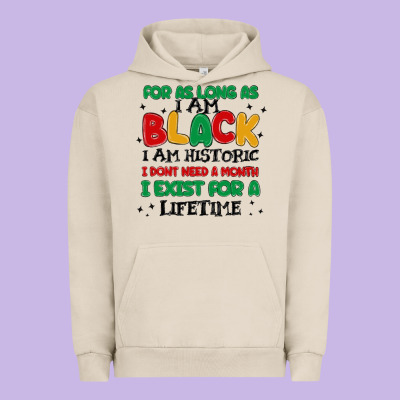Black  Lifetime Urban Hoodie Designed By Maliassmallbusiness