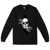 Black skull in the wall file Long Sleeve Tee - MaliasSmallBusiness