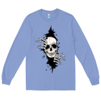 Colony Blue skull in the wall file Long Sleeve Tee - MaliasSmallBusiness