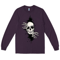 Plum skull in the wall file Long Sleeve Tee - MaliasSmallBusiness