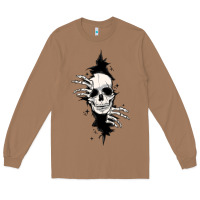 Toasted Coconut skull in the wall file Long Sleeve Tee - MaliasSmallBusiness