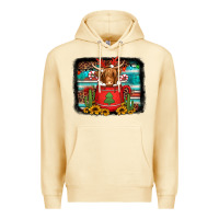 Pina Colada hot coco christmas highland cow with background Premium Hoodie - Jasminsmagicworld