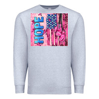 Heather Grey hope  breast cancer and american flag Premium Sweatshirt - AdoDesignShop