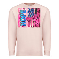 Pale Pink hope  breast cancer and american flag Premium Sweatshirt - AdoDesignShop