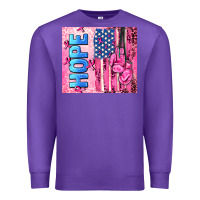 Purple hope  breast cancer and american flag Premium Sweatshirt - AdoDesignShop
