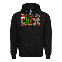 Black christmas crew Zipper Hoodie - Zillion Design Studio