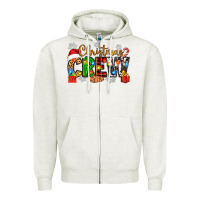 Oatmeal Heather christmas crew Zipper Hoodie - Zillion Design Studio