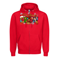 Red christmas crew Zipper Hoodie - Zillion Design Studio