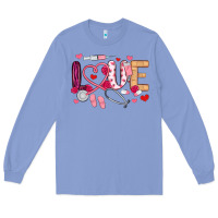 Colony Blue love nurse valentines day Long Sleeve Tee - MaliasSmallBusiness