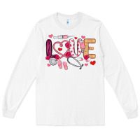 White love nurse valentines day Long Sleeve Tee - MaliasSmallBusiness