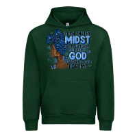 Forest Green even in the midst of may storm afro woman Urban Hoodie - MaliasSmallBusiness