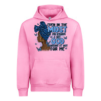 Fuchsia Pink even in the midst of may storm afro woman Urban Hoodie - MaliasSmallBusiness