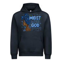 Navy even in the midst of may storm afro woman Urban Hoodie - MaliasSmallBusiness