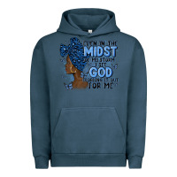 Pigment Midnight Navy even in the midst of may storm afro woman Urban Hoodie - MaliasSmallBusiness