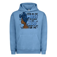 Pigment Pebble Blue even in the midst of may storm afro woman Urban Hoodie - MaliasSmallBusiness