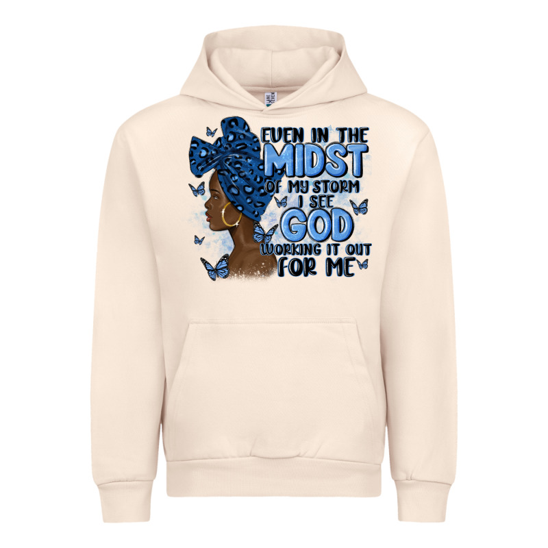 Even In The Midst Of May Storm Afro Woman Urban Hoodie by MaliasSmallBusiness | Teevron