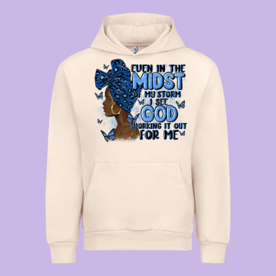 Even In The Midst Of May Storm Afro Woman Urban Hoodie Designed By Maliassmallbusiness