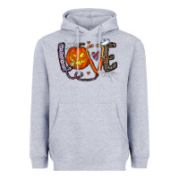 Heather Grey love halloween Heavyweight Hoodie - CowhideDigitalArt