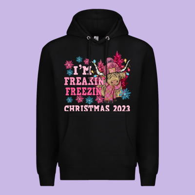 I'm Freakin Freezin Christmas 2023 Premium Hoodie Designed By Nancycooperartshop