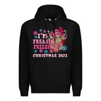 Black i'm freakin freezin christmas 2023 Premium Hoodie - NancyCooperArtShop