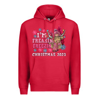 Cardinal i'm freakin freezin christmas 2023 Premium Hoodie - NancyCooperArtShop