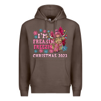 Coffee i'm freakin freezin christmas 2023 Premium Hoodie - NancyCooperArtShop