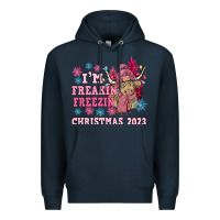Navy i'm freakin freezin christmas 2023 Premium Hoodie - NancyCooperArtShop
