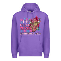 Purple i'm freakin freezin christmas 2023 Premium Hoodie - NancyCooperArtShop
