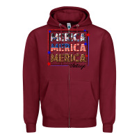 Burgundy merica merica merica vintage Zipper Hoodie - texasbilliewilder