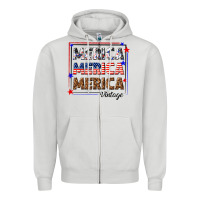 Dove Grey merica merica merica vintage Zipper Hoodie - texasbilliewilder