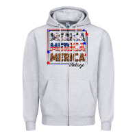 Heather Grey merica merica merica vintage Zipper Hoodie - texasbilliewilder