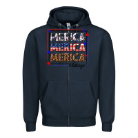 Navy merica merica merica vintage Zipper Hoodie - texasbilliewilder