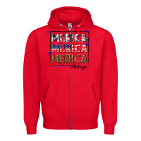 Red merica merica merica vintage Zipper Hoodie - texasbilliewilder