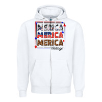 White merica merica merica vintage Zipper Hoodie - texasbilliewilder