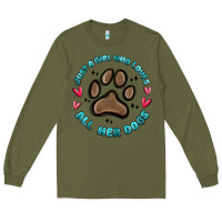 Army Green just a girl who loves all her dogs Long Sleeve Tee - MaliasSmallBusiness