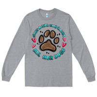 Heather Grey just a girl who loves all her dogs Long Sleeve Tee - MaliasSmallBusiness