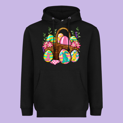 Easter Eggs With Basket Easter Day Heavyweight Hoodie Designed By Neo Western