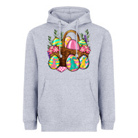 Heather Grey Easter eggs with basket Easter Day Heavyweight Hoodie - Neo Western