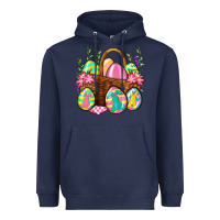 Navy Easter eggs with basket Easter Day Heavyweight Hoodie - Neo Western