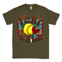 Army Green play ball softball Classic Tee - texasbilliewilder