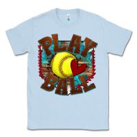 Dusty Blue play ball softball Classic Tee - texasbilliewilder