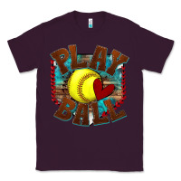 Plum play ball softball Classic Tee - texasbilliewilder